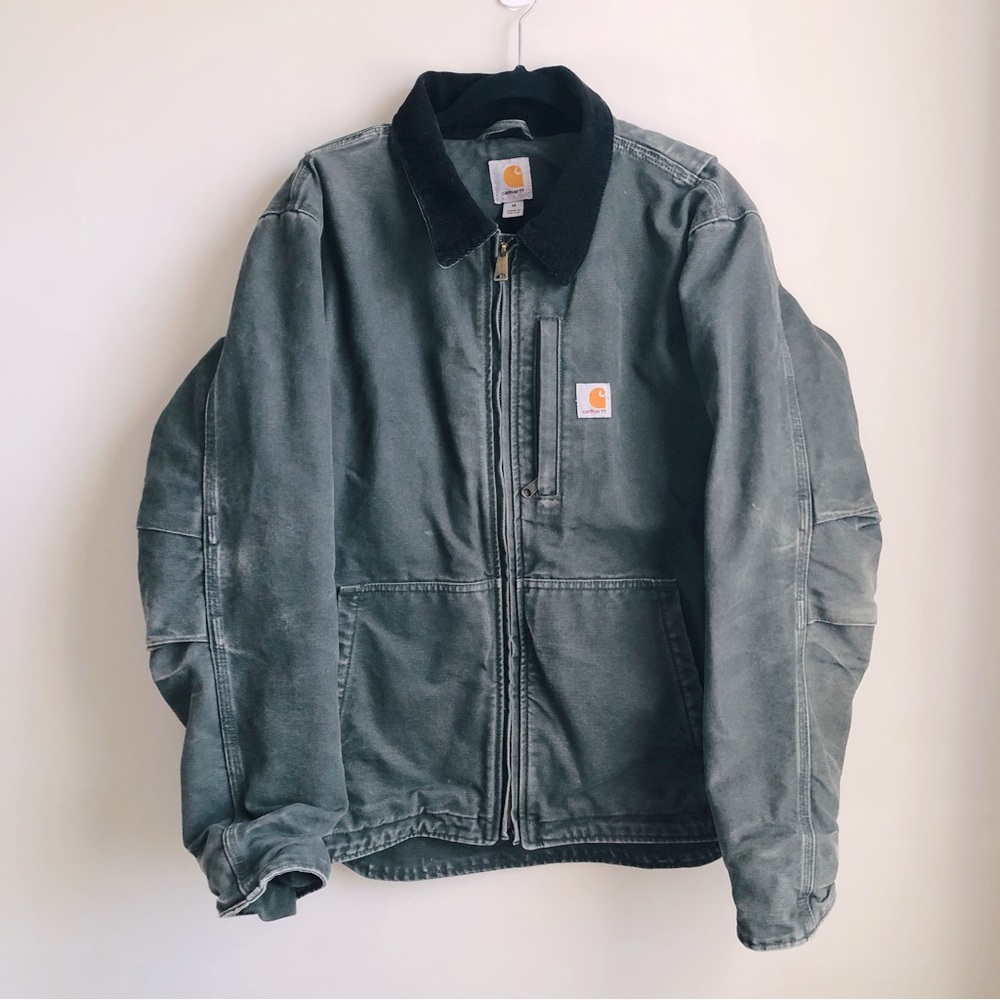 Carhartt Men's Full Swing Canvas Full Zip Work Jacket Coat Gray Size Medium